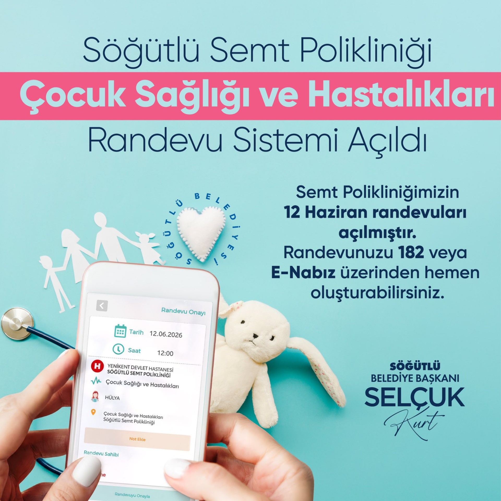 Söğütlü Semt Polikliniğinde Çocuk Sağlığı ve Hastalıkları Polikliniği Hizmete Başlıyor